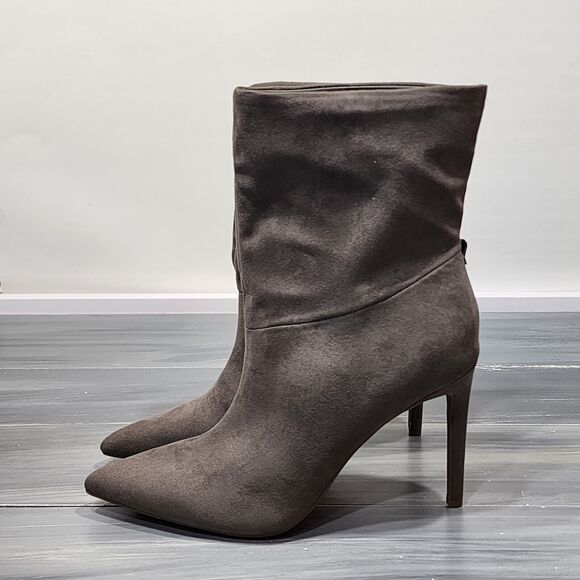 INC International Concepts Reanna Boots Stiletto Heel Pointed Toe Faux Suede 9M - Picture 6 of 12